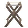 Earth Friendly Taupe Folding Luggage Rack with Dark Tan Straps - Image 3