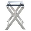Earth Friendly White Folding Luggage Rack with Navy Straps - Image 3