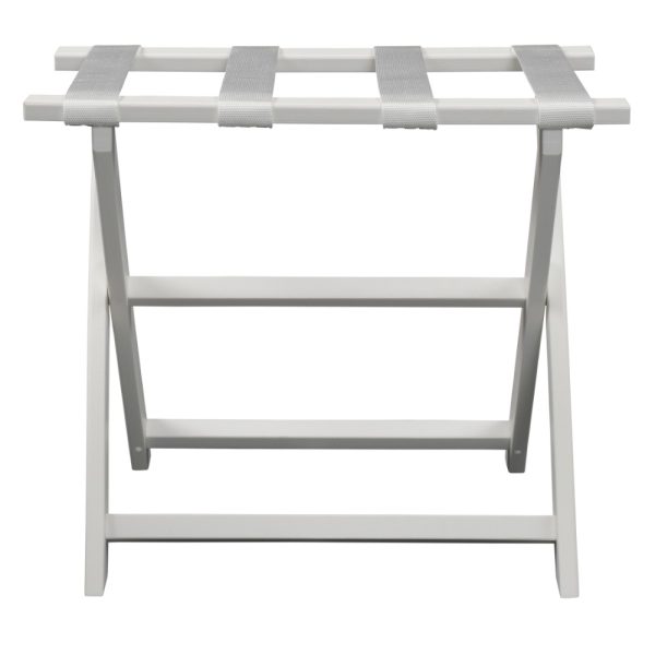 Earth Friendly White Folding Luggage Rack with White Straps - Image 4