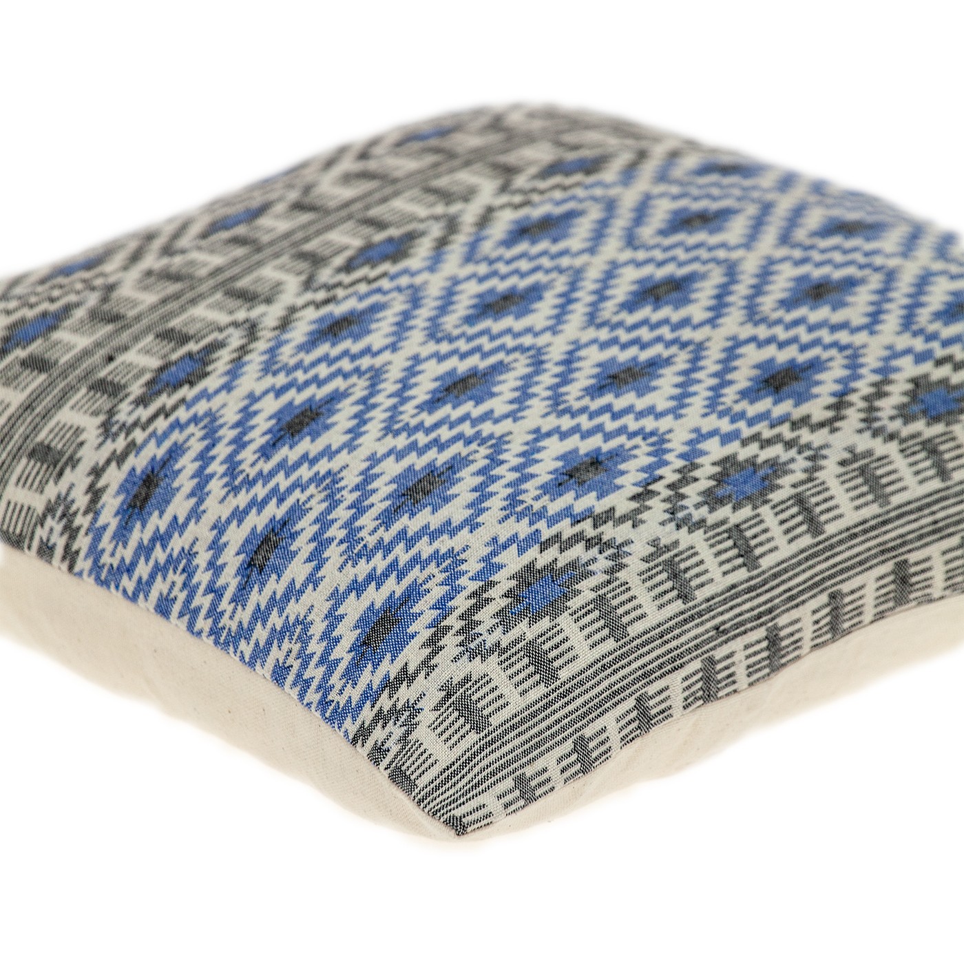 Gray and Blue Aztec Diamond Throw Pillow - Image 2