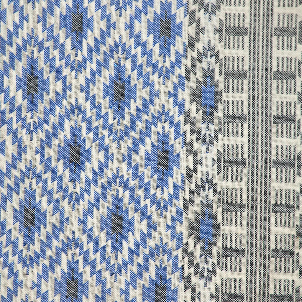 Gray and Blue Aztec Diamond Throw Pillow - Image 3