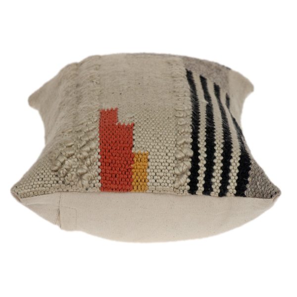 Oatmeal Stripe Weave Lumbar Throw Pillow