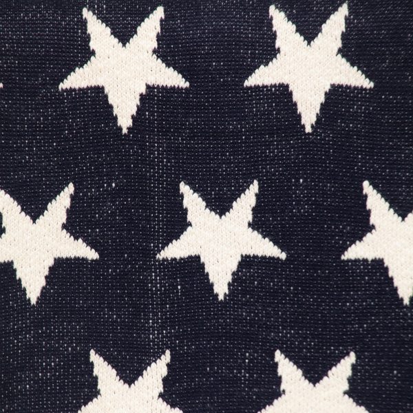 Navy Blue and White Stars Knitted Baby Blanket - Image 5