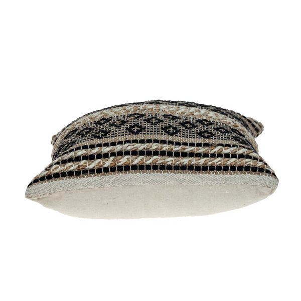 Linen and Brown Jute Throw Pillow