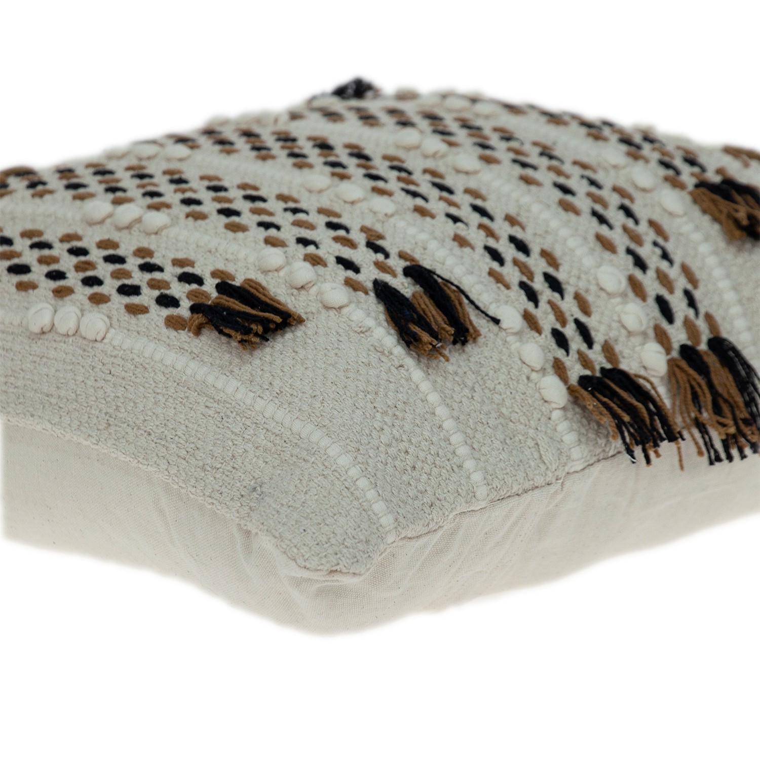 Black and Ivory Textured Throw Pillow - Image 2