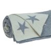 Gray and White Stars Knitted Throw Blanket - Image 4