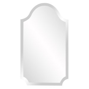 Minimalist Rectangle Arched Glass Mirror with Beveled Edge And Scalloped Corners
