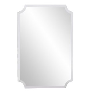 Minimalist  Rectangle Mirror with Beveled Edge And Scalloped Corners
