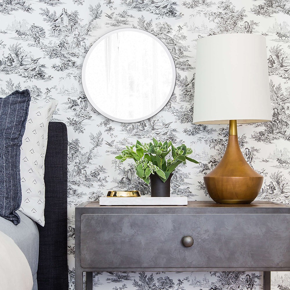 12" x 12" Minimalist Round Mirror with Beveled Edge - Image 5