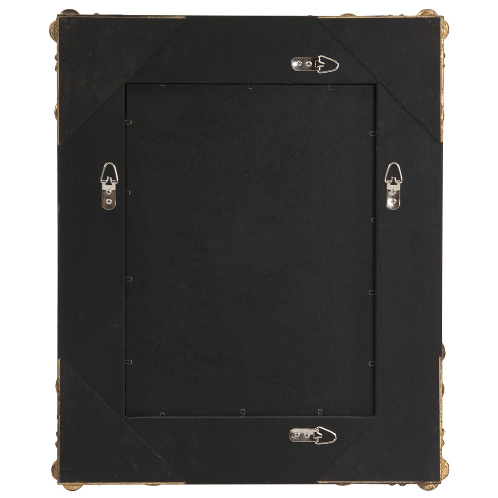 Rectangular Gold Leaf Mirror with Scrolling Flourish - Image 5