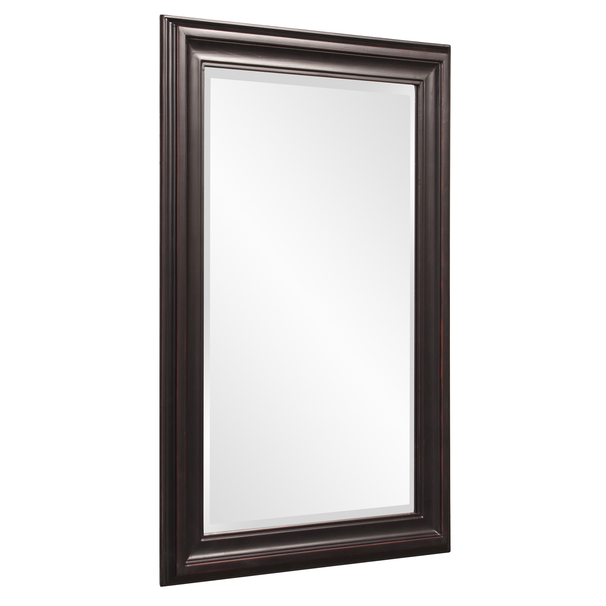 Rectangle Oil Rubbed Bronze Finish Mirror with Wooden Bronze Frame - Image 3