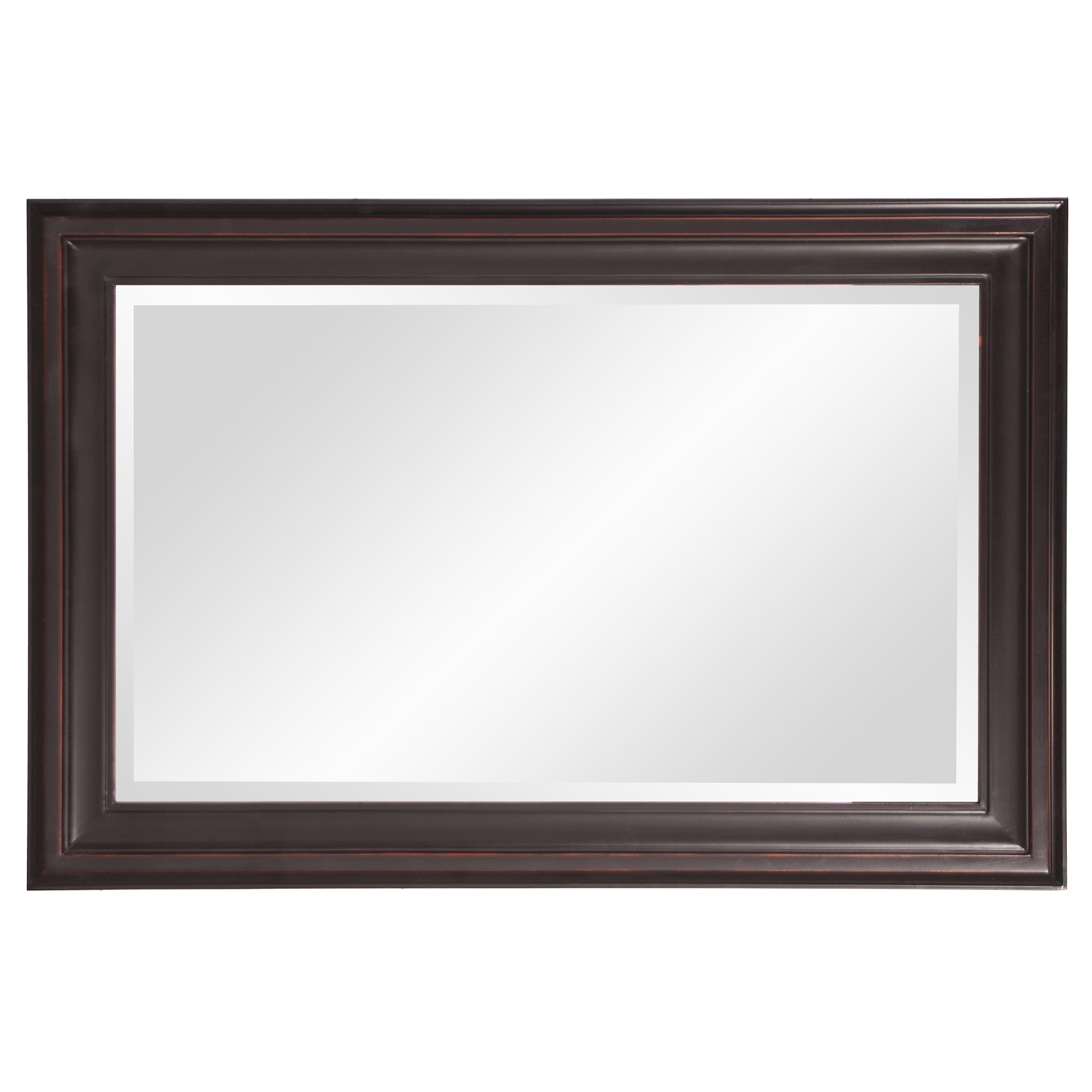 Rectangle Oil Rubbed Bronze Finish Mirror with Wooden Bronze Frame - Image 4