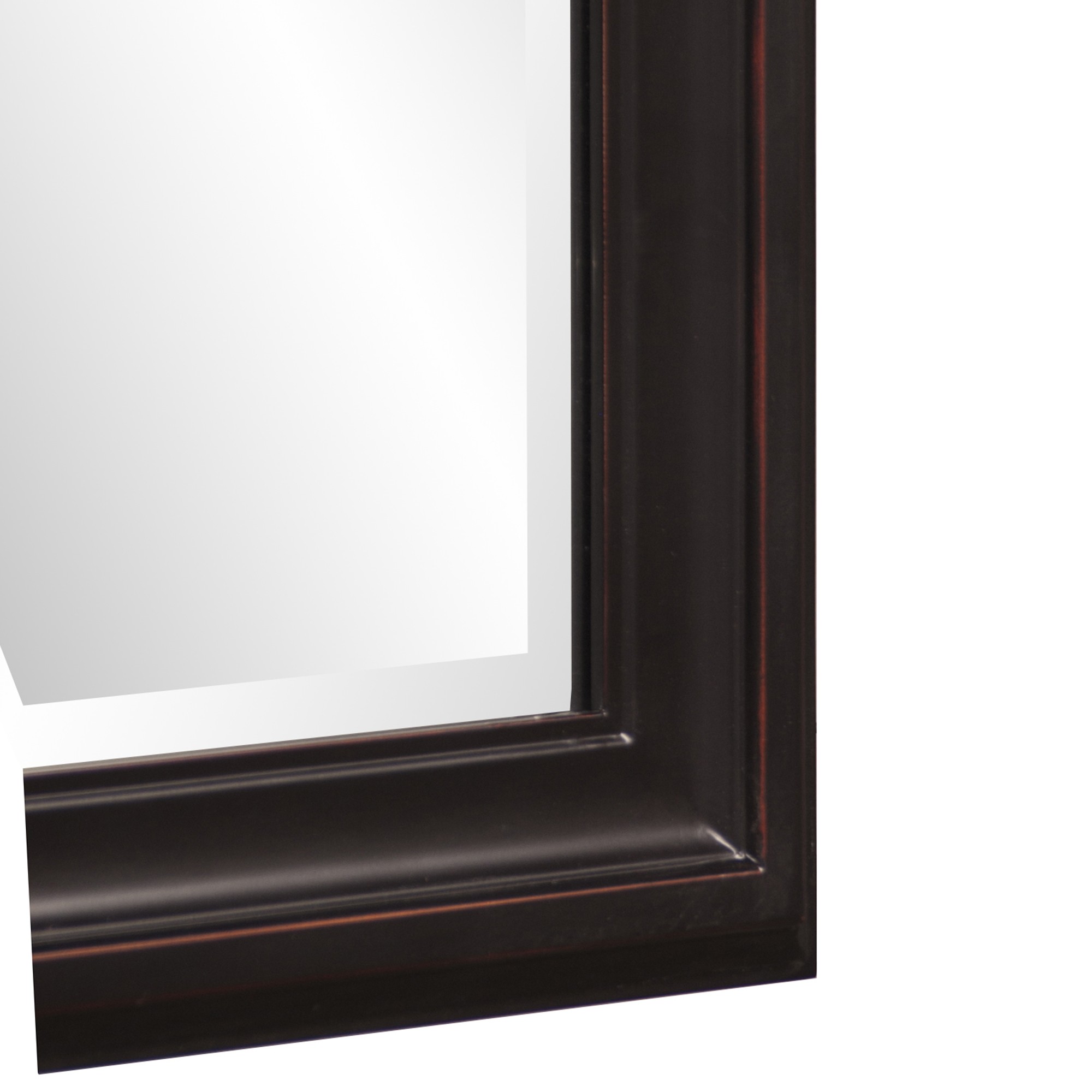 Rectangle Oil Rubbed Bronze Finish Mirror with Wooden Bronze Frame - Image 5