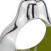 Pear shaped Aliminum  Cast Decorative Accent Bowl in Green  Intrior - Image 4