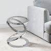 Silver Rings Metal Frame and Glass Top Accent Table - Image 3