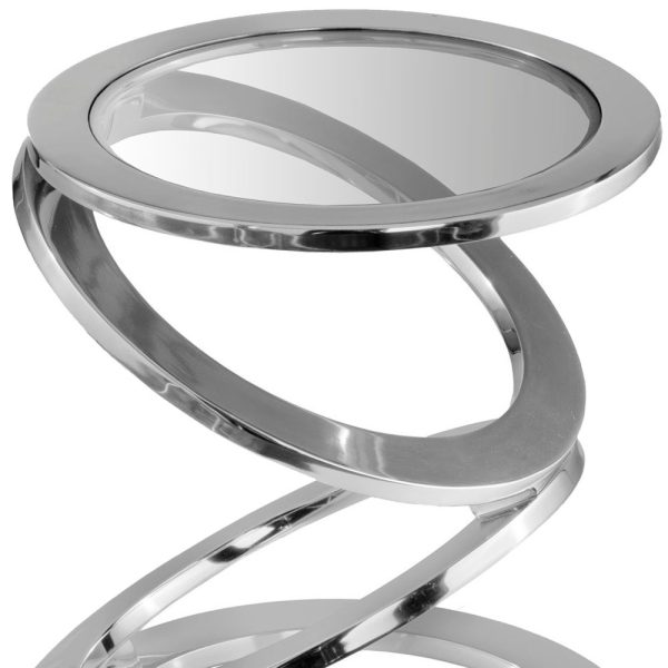 Silver Rings Metal Frame and Glass Top Accent Table - Image 5