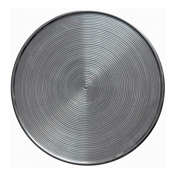 Round Metal Frame Silver finshed and Cone Pedestal End Table - Image 2