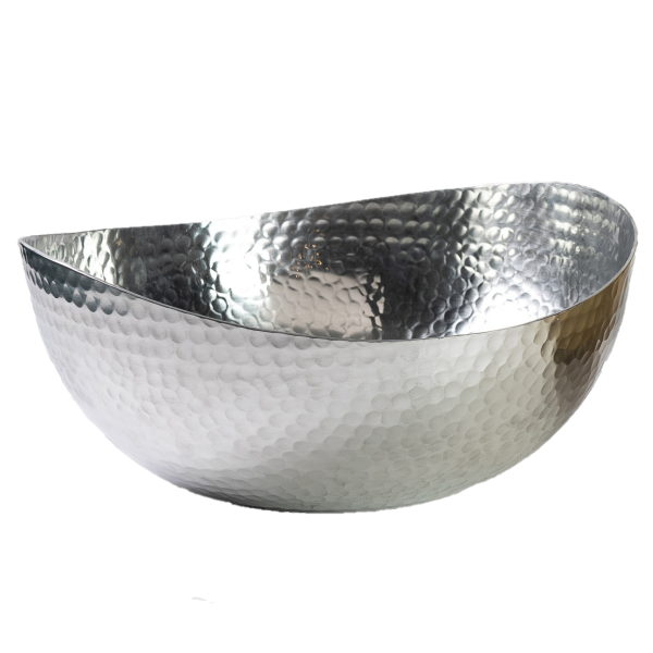 Handcrafted 14.5" Hammered Stainless Steel Centerpiece Bowl - Image 2