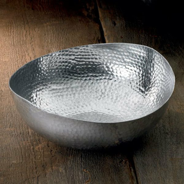 Handcrafted 14.5" Hammered Stainless Steel Centerpiece Bowl - Image 3