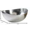 Handcrafted 14.5" Hammered Stainless Steel Centerpiece Bowl - Image 4