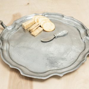 Vintage Look Baroque Silver Handled Tray