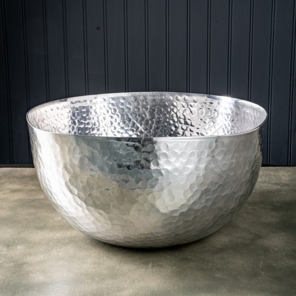 Handcrafted Hammered Stainless Steel Square Centerpiece Bowl - Image 2