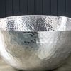 Handcrafted Hammered Stainless Steel Square Centerpiece Bowl - Image 3