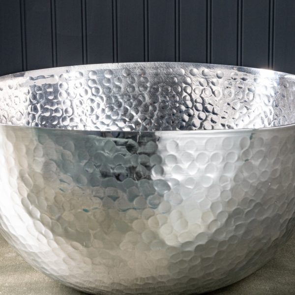 Handcrafted Hammered Stainless Steel Square Centerpiece Bowl - Image 3