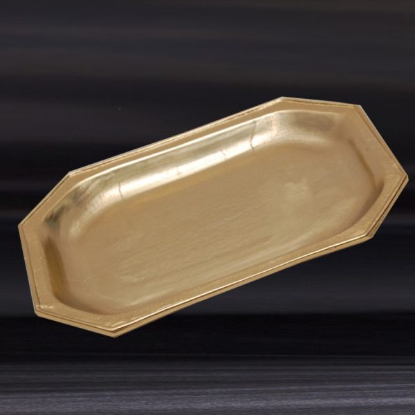 Gilded Gold Finish Textured Serving Tray - Image 5