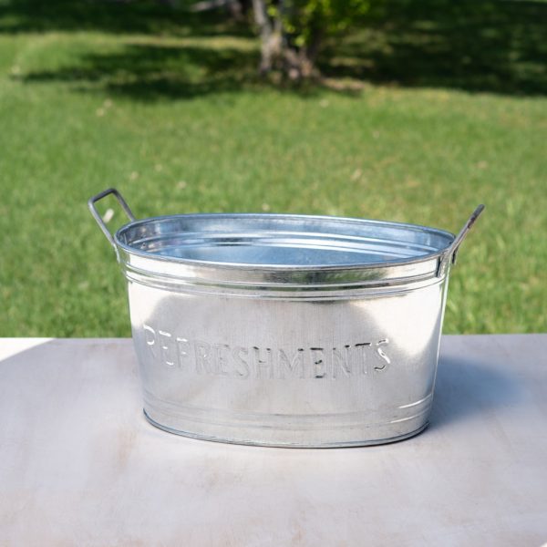 Refreshments Oval Stainles Steel Galvanized Beverage Tub - Image 2