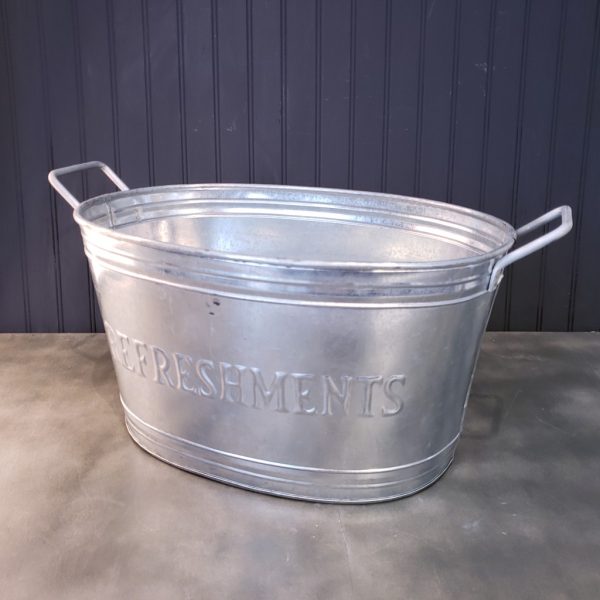 Refreshments Oval Stainles Steel Galvanized Beverage Tub - Image 4
