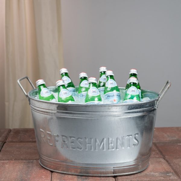 Refreshments Oval Stainles Steel Galvanized Beverage Tub - Image 5
