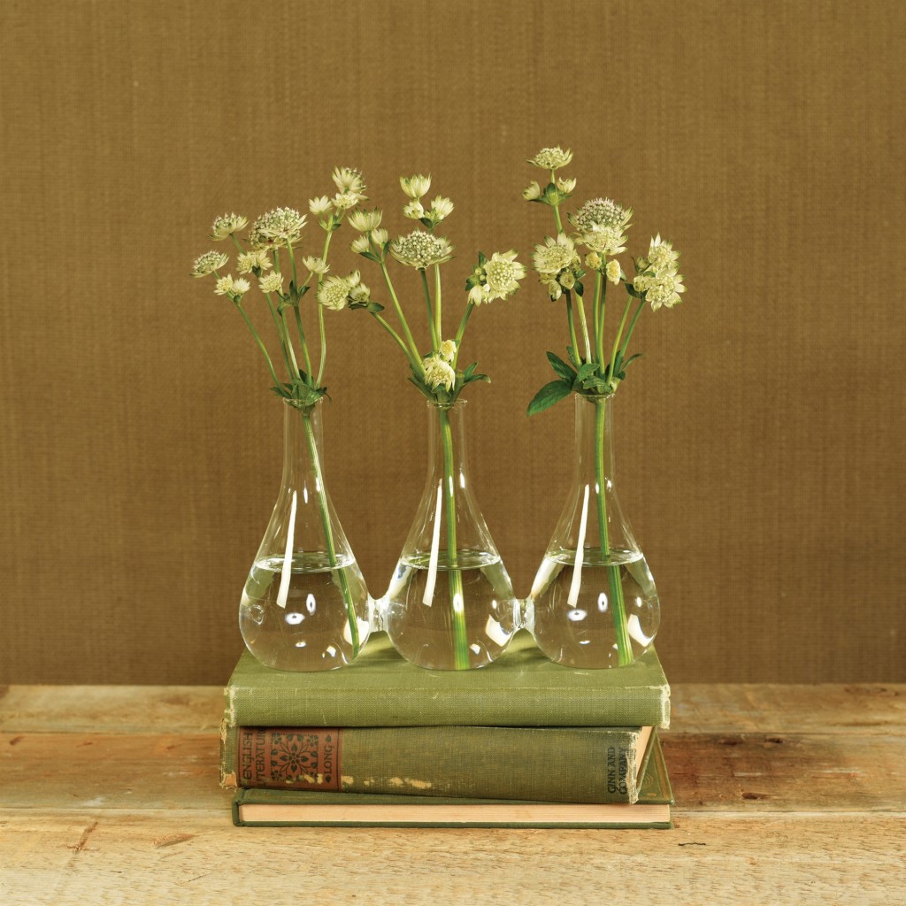 Trio Set of Three Joined Glass Posy Vases - Image 4
