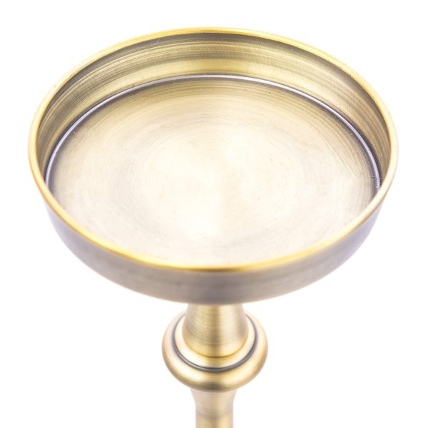 Brushed Gold Finish Drink Size Accent Table - Image 2