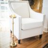 Brushed Gold Finish Drink Size Accent Table - Image 4