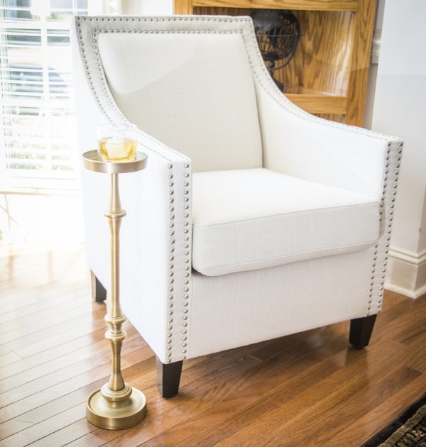 Brushed Gold Finish Drink Size Accent Table - Image 4