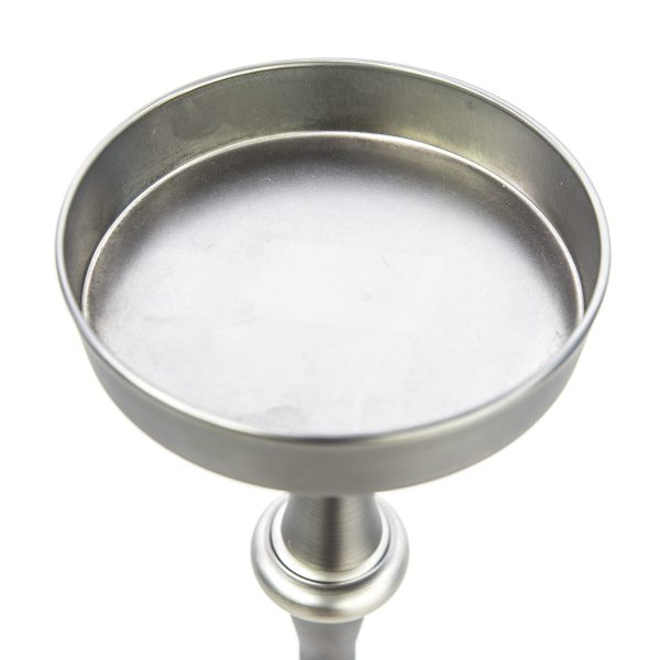 Brushed Silver Finish Drink Size Accent Table - Image 2
