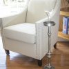Brushed Silver Finish Drink Size Accent Table - Image 4