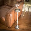 Brushed Silver Finish Drink Size Accent Table - Image 5