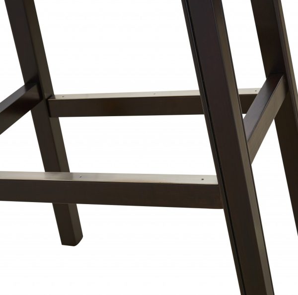 30" Espresso and Carmel Saddle Style Counter Height Bar Stool - Image 3