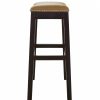 30" Espresso and Carmel Saddle Style Counter Height Bar Stool - Image 4