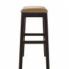 25" Espresso and Carmel Saddle Style Counter Height Bar Stool - Image 2