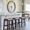 25" Espresso and Carmel Saddle Style Counter Height Bar Stool - Image 5