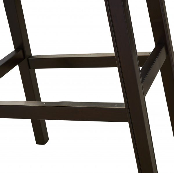 30" Espresso and Gray Saddle Style Counter Height Bar Stool - Image 4