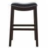 30" Espresso and Black Saddle Style Counter Height Bar Stool - Image 5