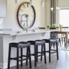 25" Espresso and Black Saddle Style Counter Height Bar Stool - Image 5