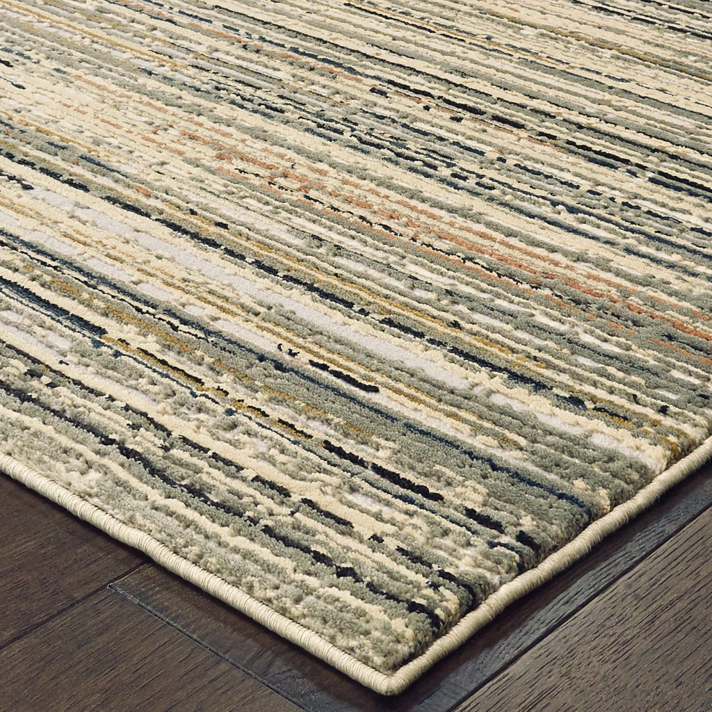 3' x 6' Ivory Sage Abtract Lines Indoor Area Rug - Image 2