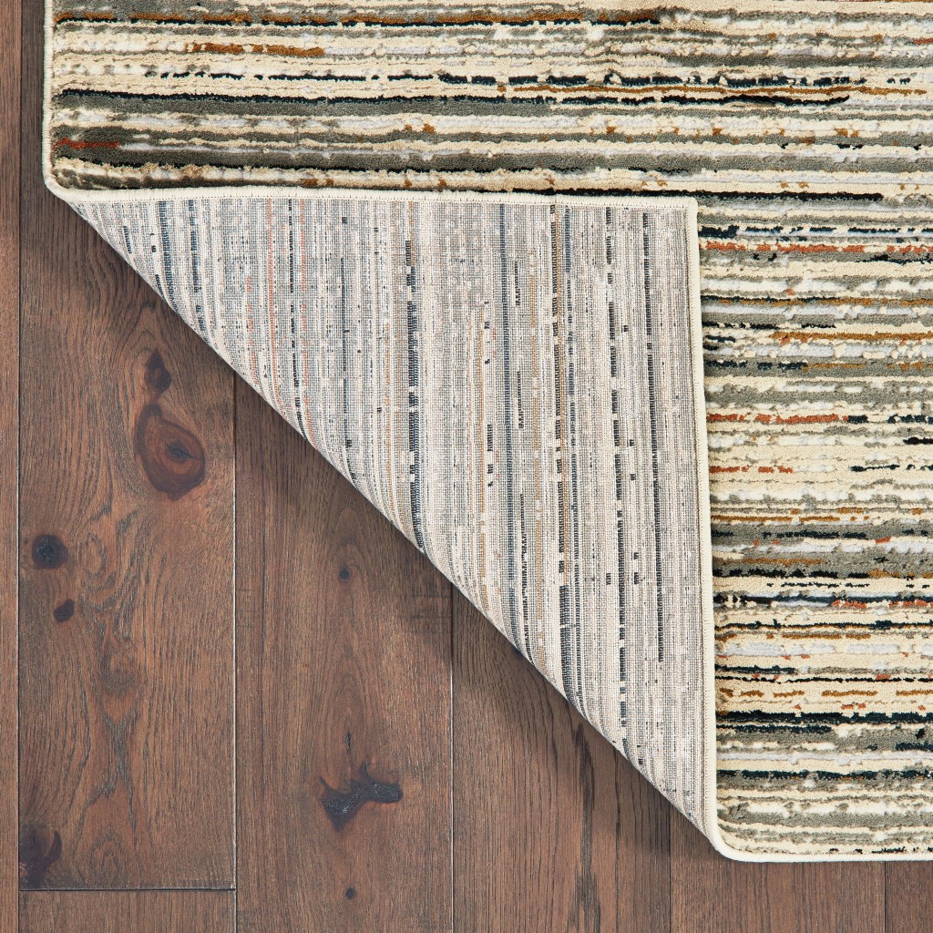 3' x 6' Ivory Sage Abtract Lines Indoor Area Rug - Image 3