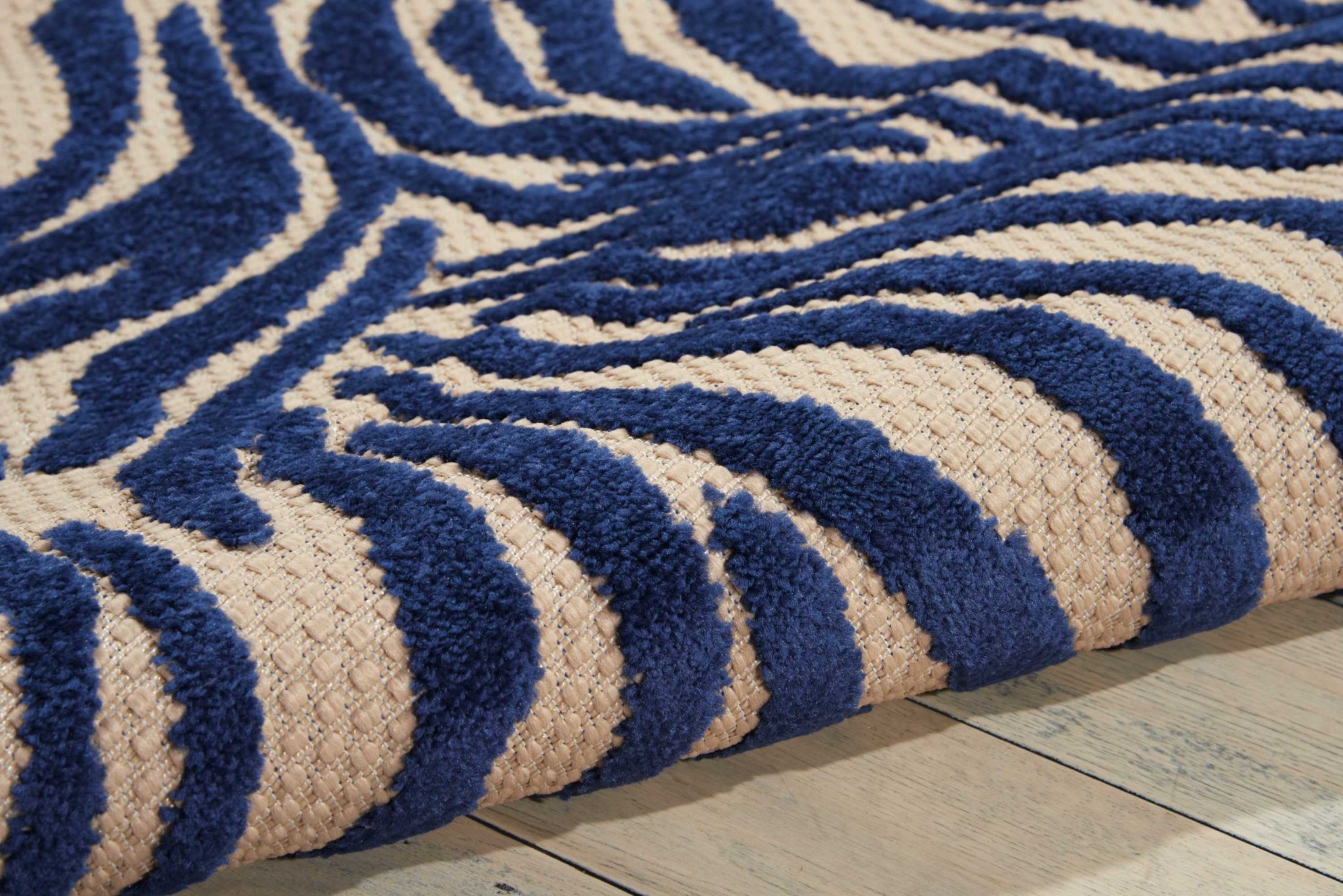 5?x 8?Navy Zebra Pattern Indoor Outdoor Area Rug - Image 3
