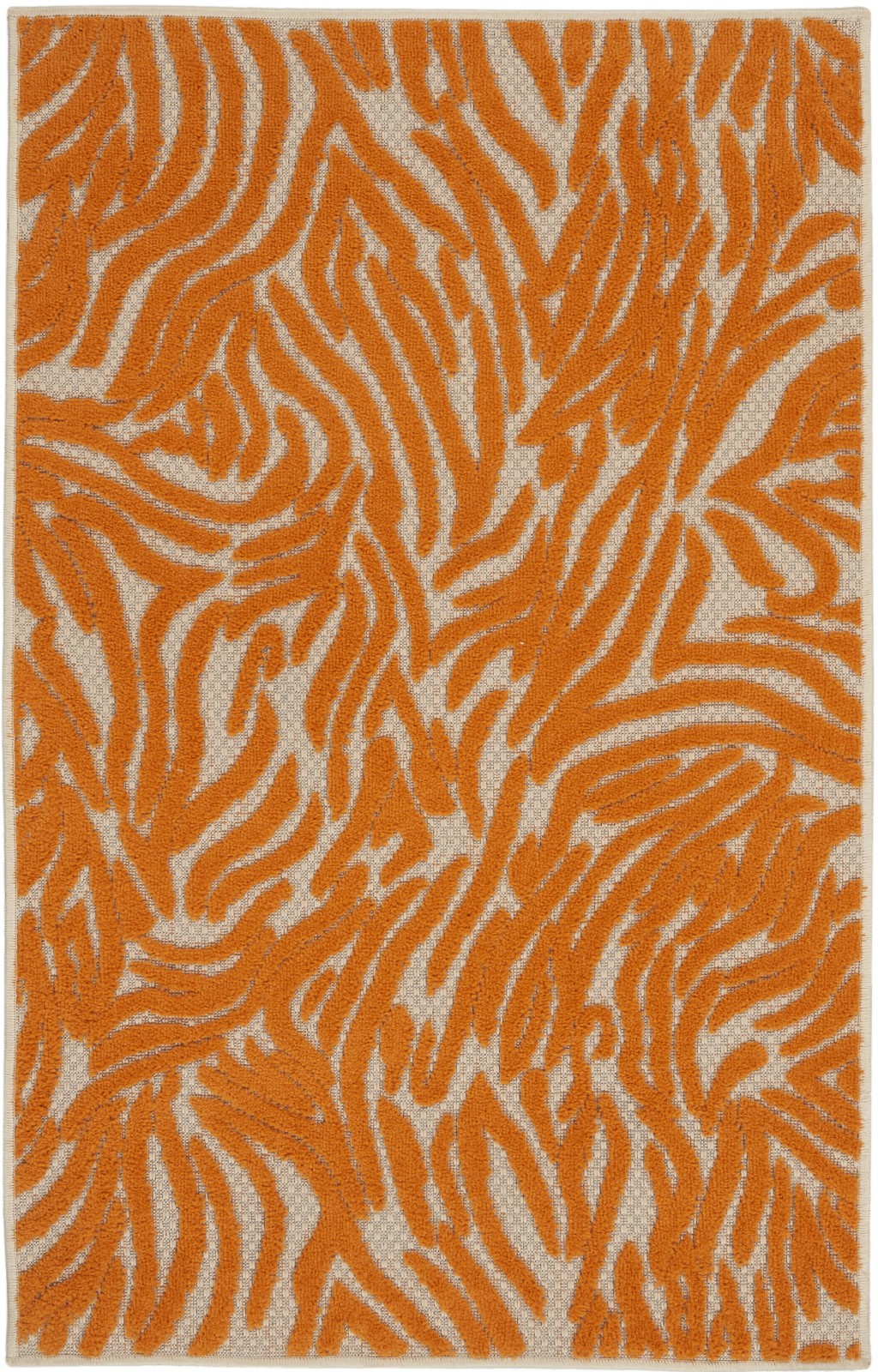 3?x 4?Orange Zebra Pattern Indoor Outdoor Area Rug